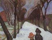 Edvard Munch Snow street oil painting